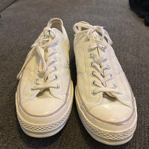 Men’s chuck Taylor, converse, white leather 10.5